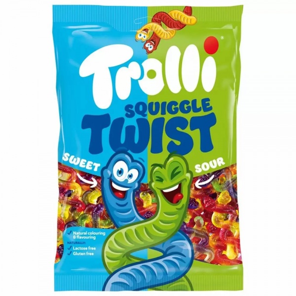 Squiggle Twist Worms Gummy Sweets Trolli 150g